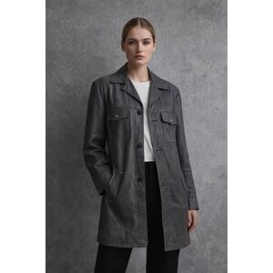 Macalisters Christchurch Grey Leather Safari Jacket Made in New Zealand Size L